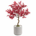 Albero artificiale stile acero 180 cm con foglie sintetiche rosse per interni