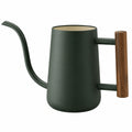 Annaffiatoio 1.5 L in metallo verde scuro con manico in legno e beccuccio lungo