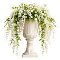 Pianta fiorita artificiale in vaso 120 cm bianco e verde - cascante stile classico