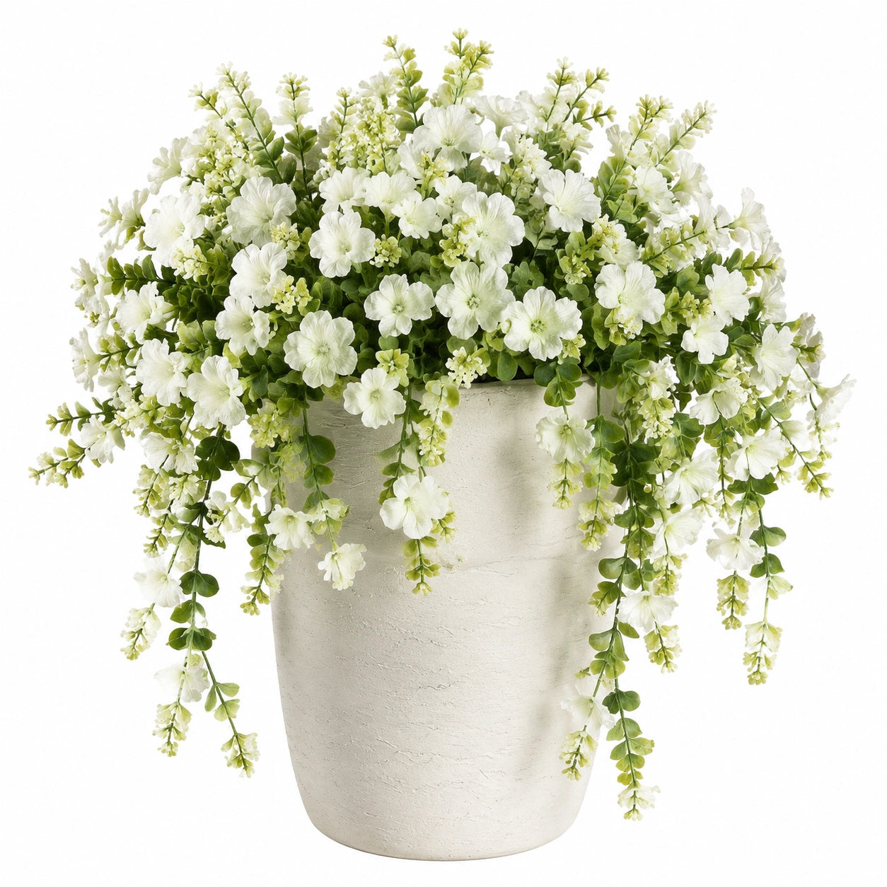 Pianta artificiale fiorita in vaso 60 cm bianco verde - decorazione da interno