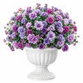 Pianta artificiale in vaso 60 cm fiori viola e rosa decorazione da interno