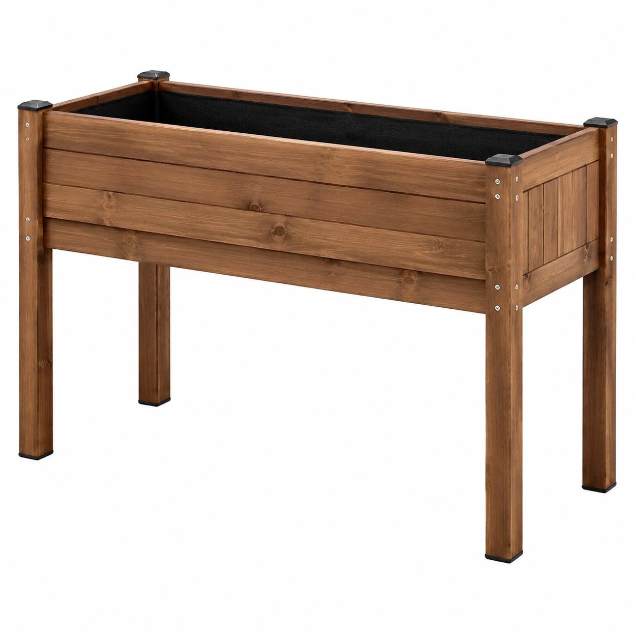 Fioriera rialzata 120 x 60 x 80 cm in legno marrone con gambe per orto e balcone