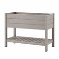 Fioriera rialzata 100 x 50 x 90 cm in legno composito grigio con ripiano inferiore per esterno