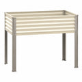 Fioriera rialzata 120 x 60 x 80 cm in acciaio beige per orto e giardino