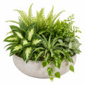 Pianta verde artificiale 70 cm in plastica con vaso grigio - composizione decorativa da interno